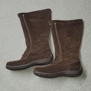 Lands End Womens 7.5B Brown Suede Knee-High Boots